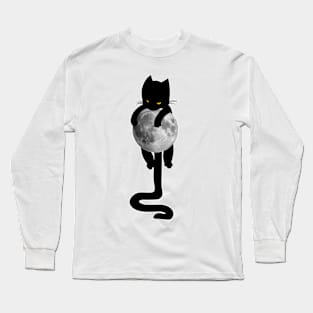CAT ON THE MOON Long Sleeve T-Shirt